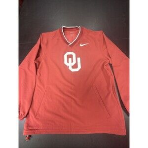 Nike Team Oklahoma Sooners Mens Medium Red Pullover Windbreaker NCAA